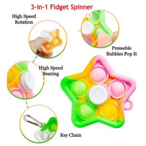 Kids Games | 3-in-1 Fidget Spinner- Pop It – Keychain